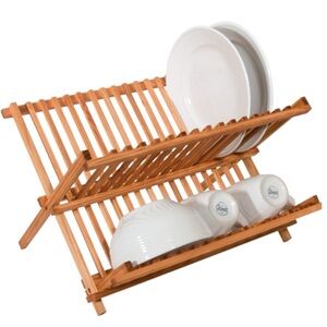 PINE FOLDING DISH RACK RUSTIC Wood Collection NEW
